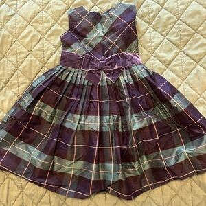 Hope and Henry plaid lined Green Party dress